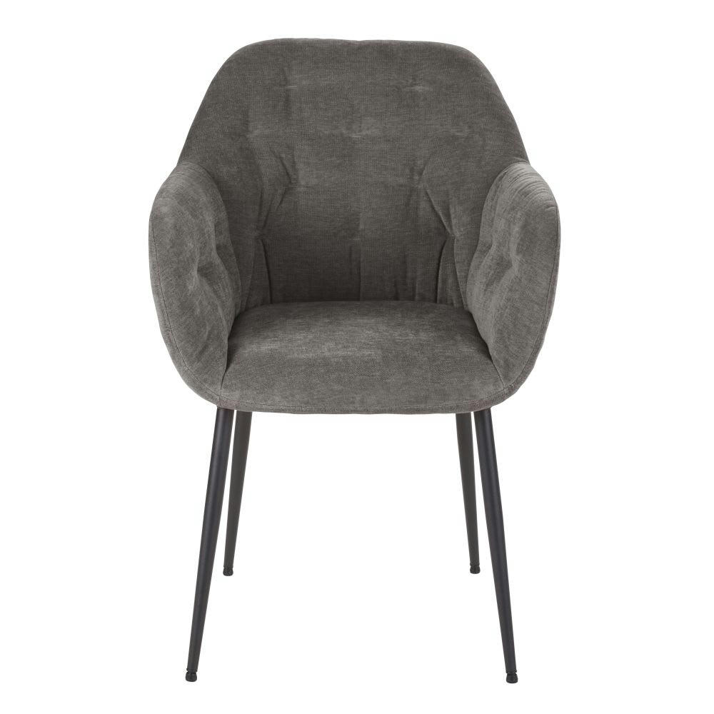 Willy - Fauteuil à dîner en velours taupe