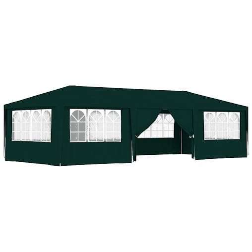 NNEVL Professional Party Tent with Side Walls 4x9 m Green 90 g/m&sup2;