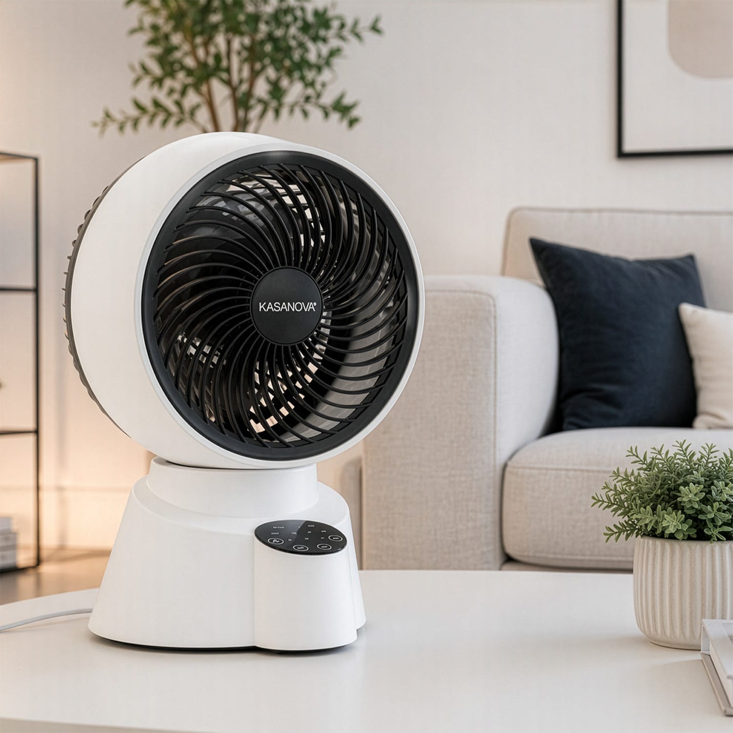 Ventilatore da tavolo circolare con display digitale