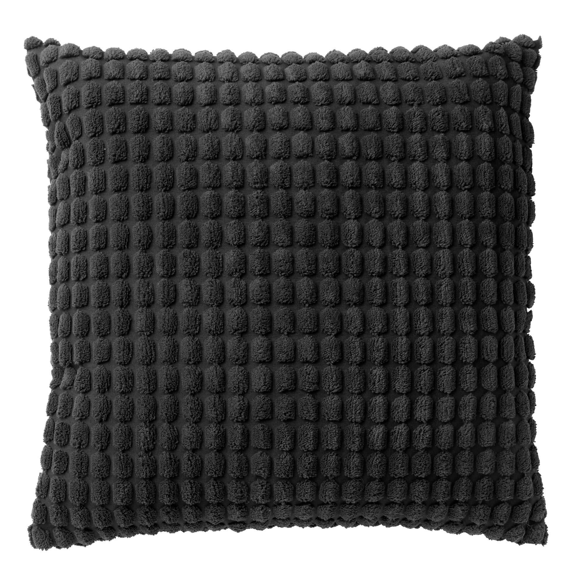 ROME - Coussin - noir en velours 45x45 cm uni