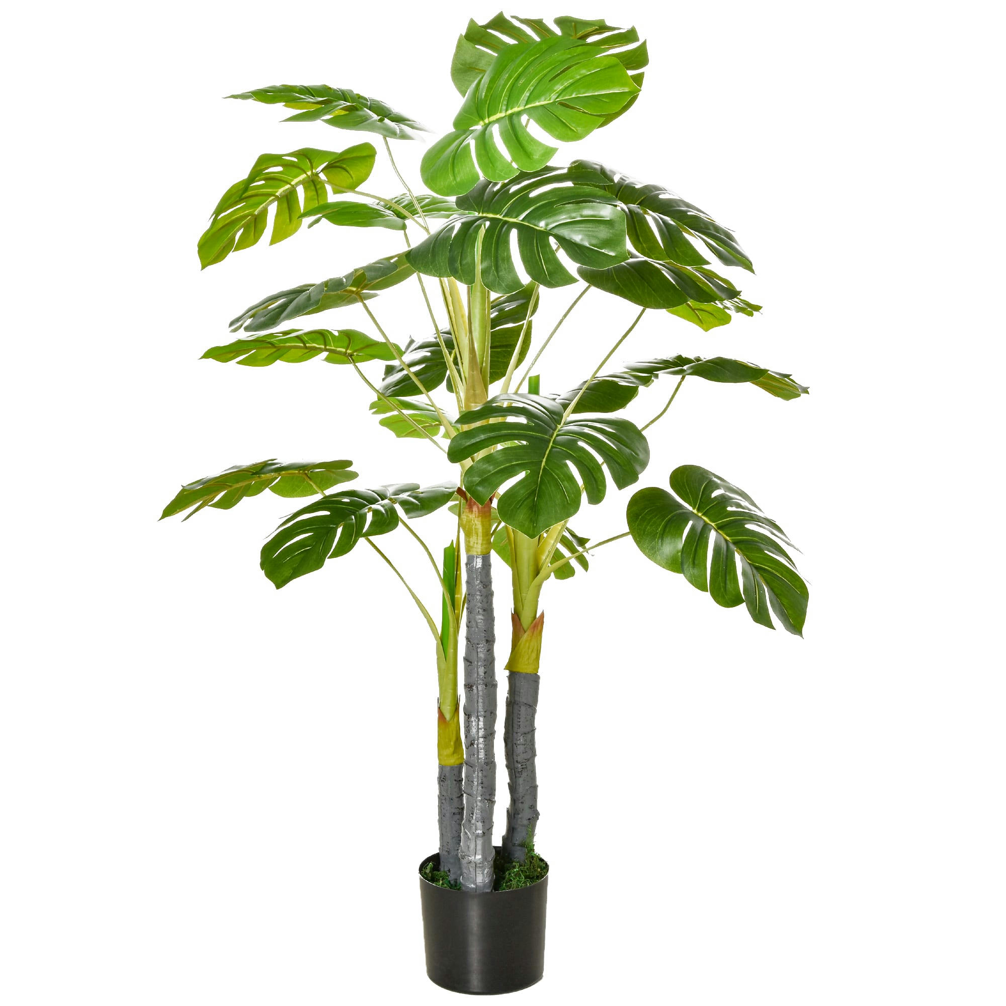 - Plante artificielle monstera H.1,2 m tronc branches lichen pot inclus