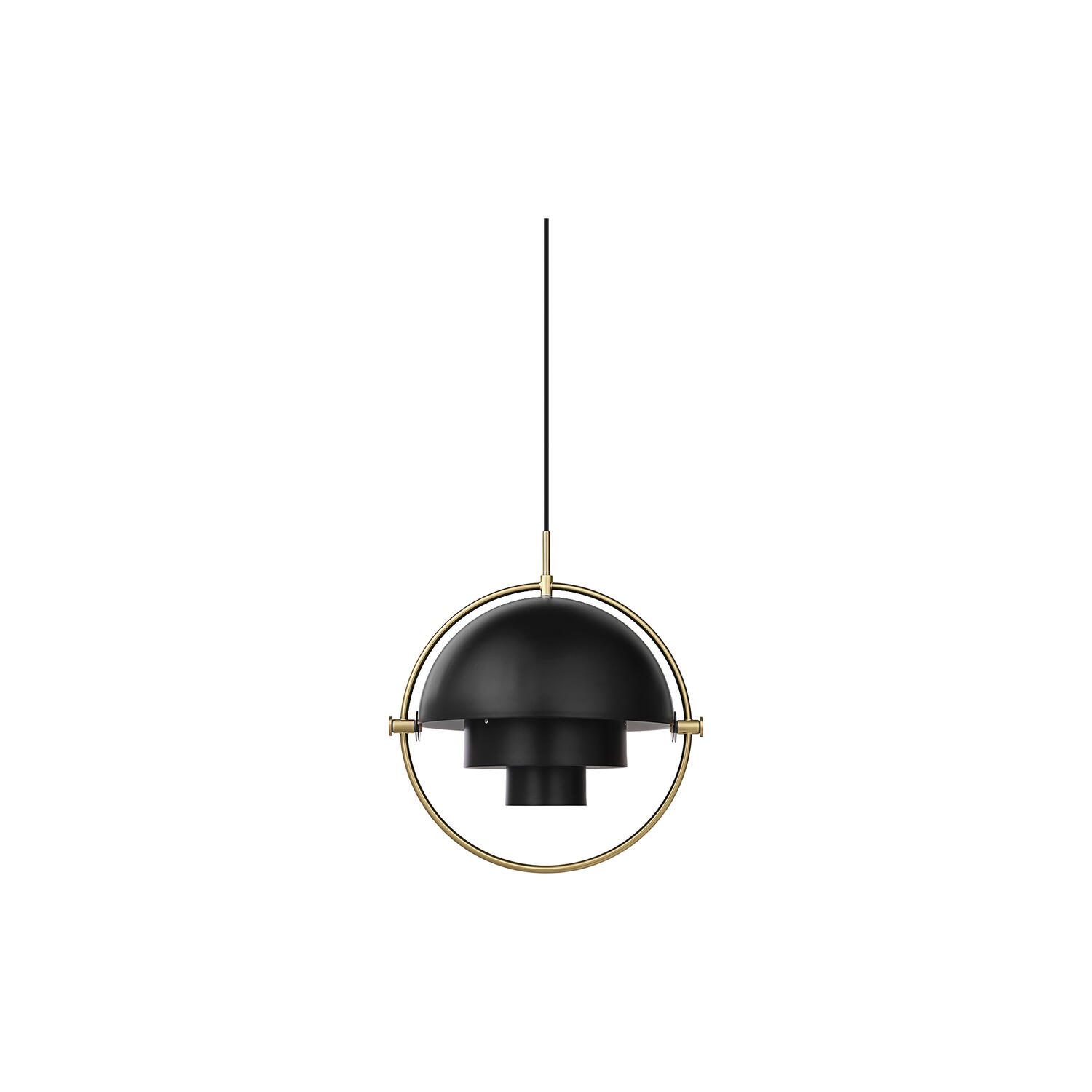 Multi-Lite Pendant, soft black semi matt/brass
