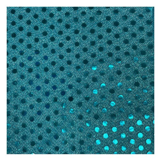 Turquoise Sequin Polyester Jersey Fabric by the Metre
