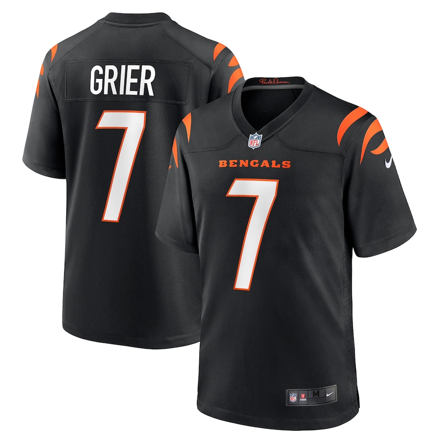 Will Grier Cincinnati Bengals Nike Team Game Jersey -  Black