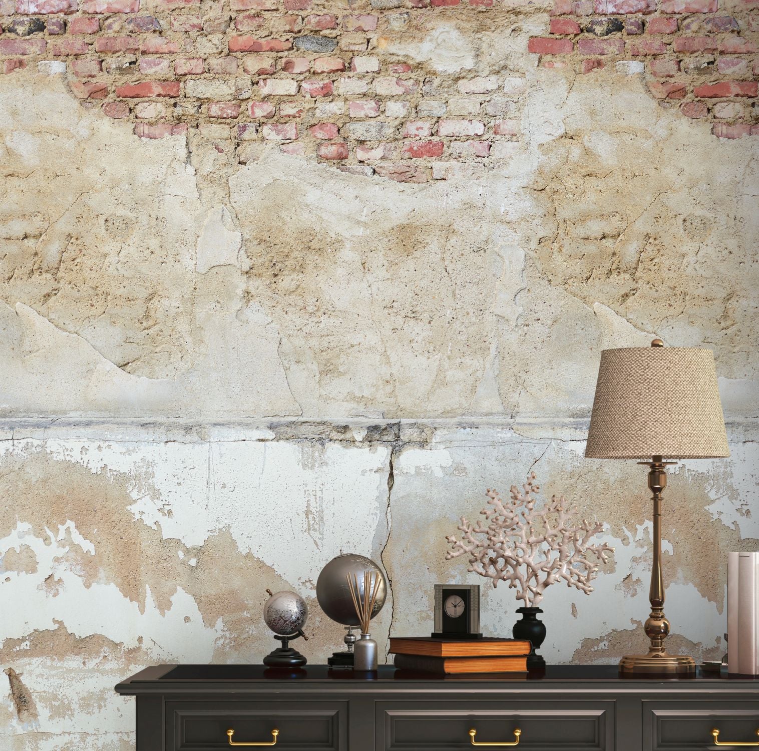 Livingwalls fotobehang steen beige, grijs en bruin - 159 x 280 cm - AS-392491