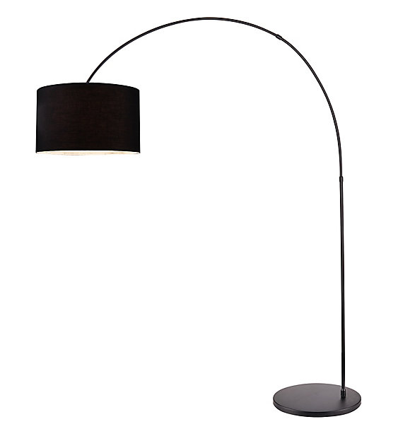 Lampadaire arqué Alacrane E27 L.190xH.220cm noir mat Goodhome