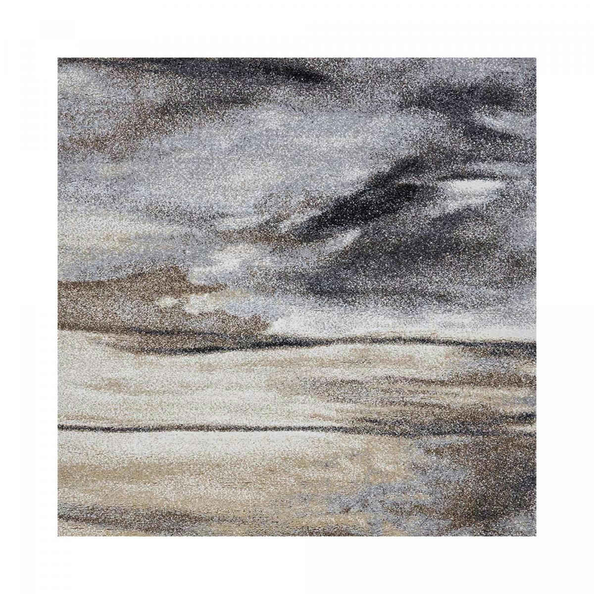 ELEGANT 01 - Tapis salon gris 140x140 carré