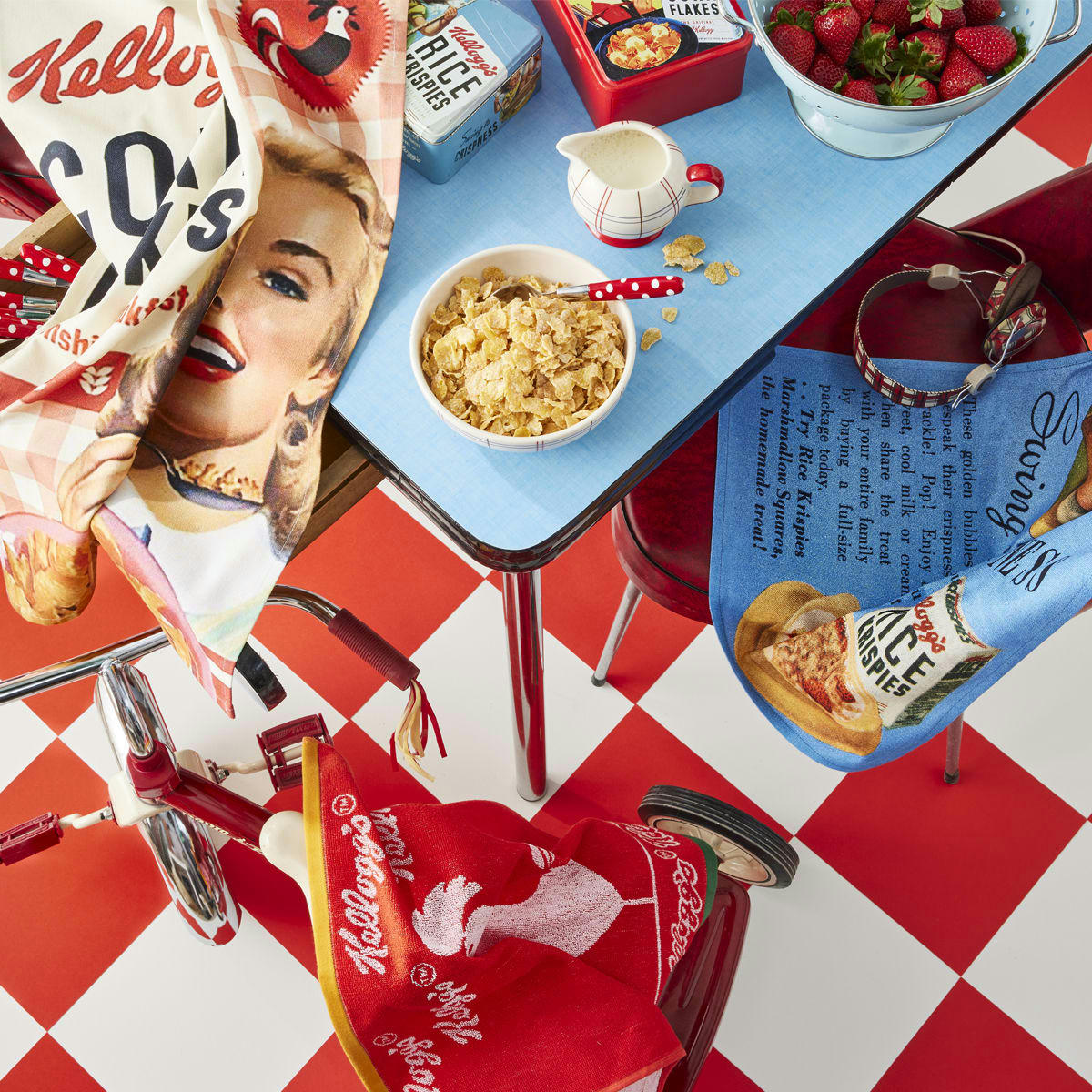 LE COQ KELLOGG'S - Carré éponge en coton rouge 50x50