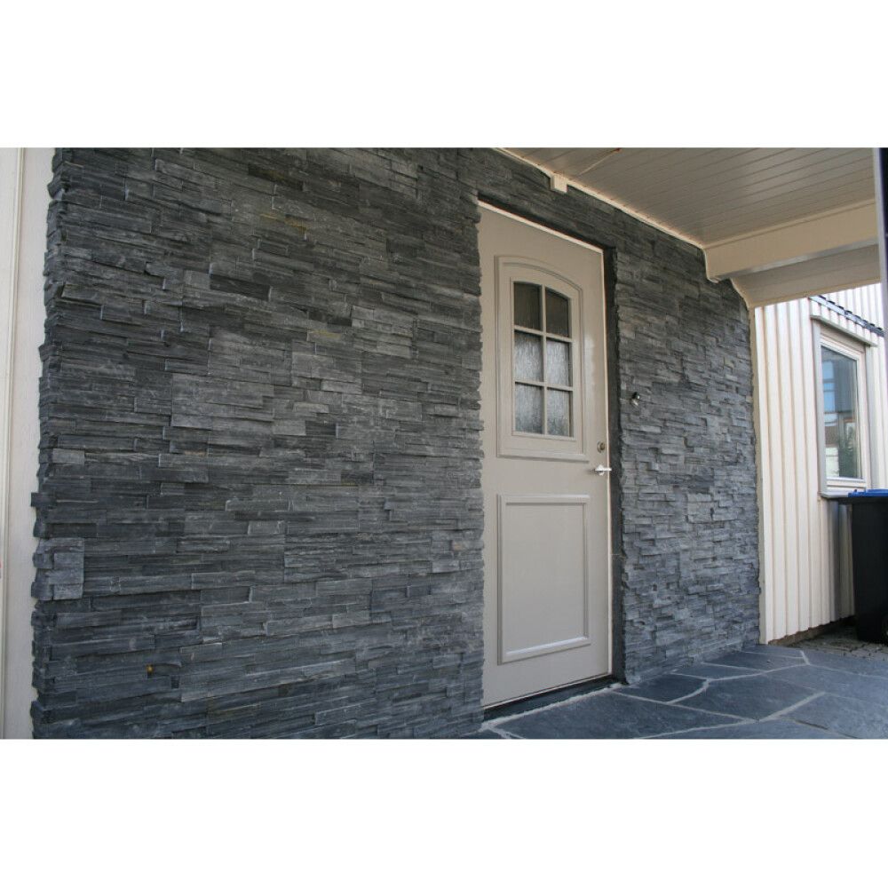STEINPANEL NORSK STENMILJØ STONE WALL SORT 60X15CM