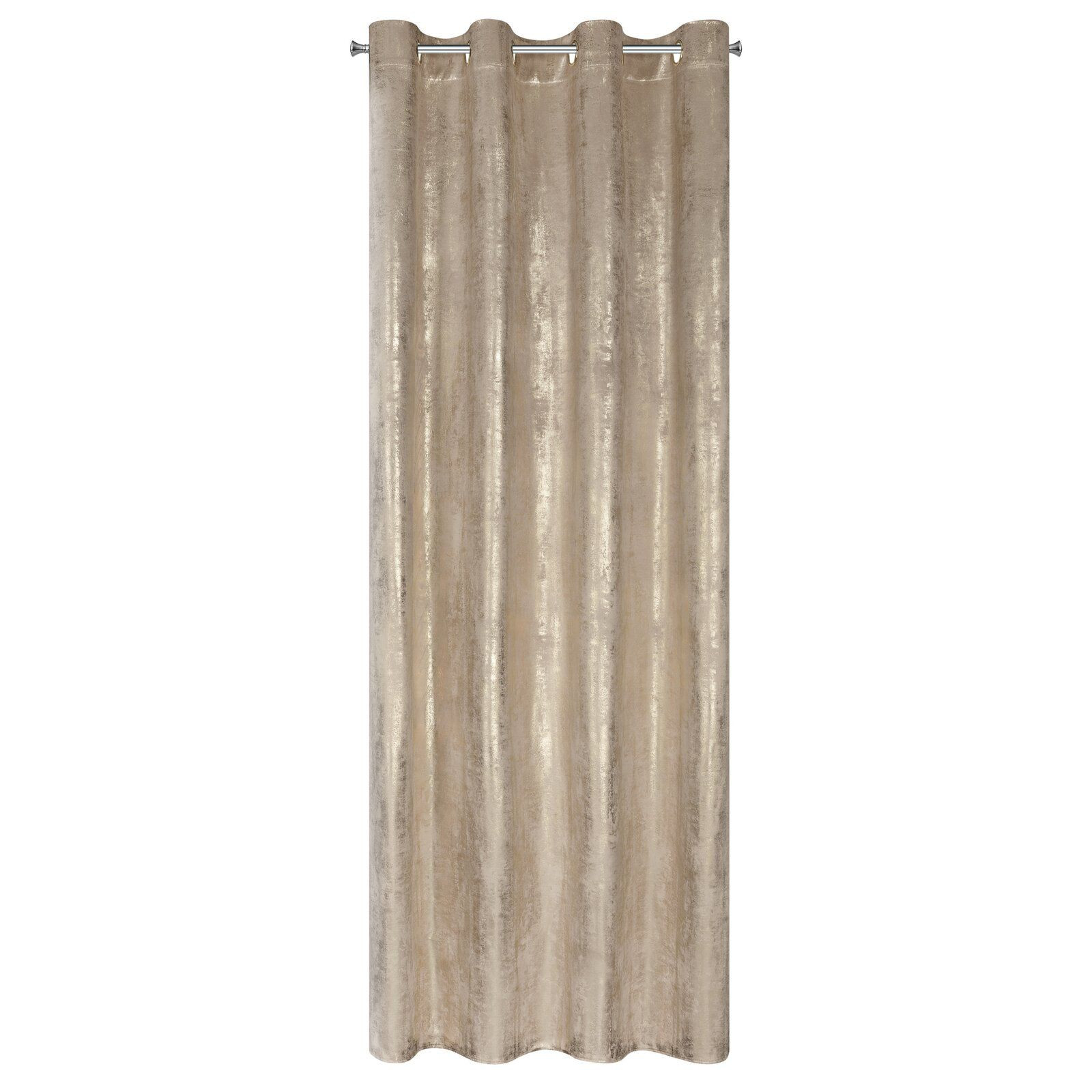 Zasłona welwetowa Renia beż 140X250 cm na przelotkach z elegancją