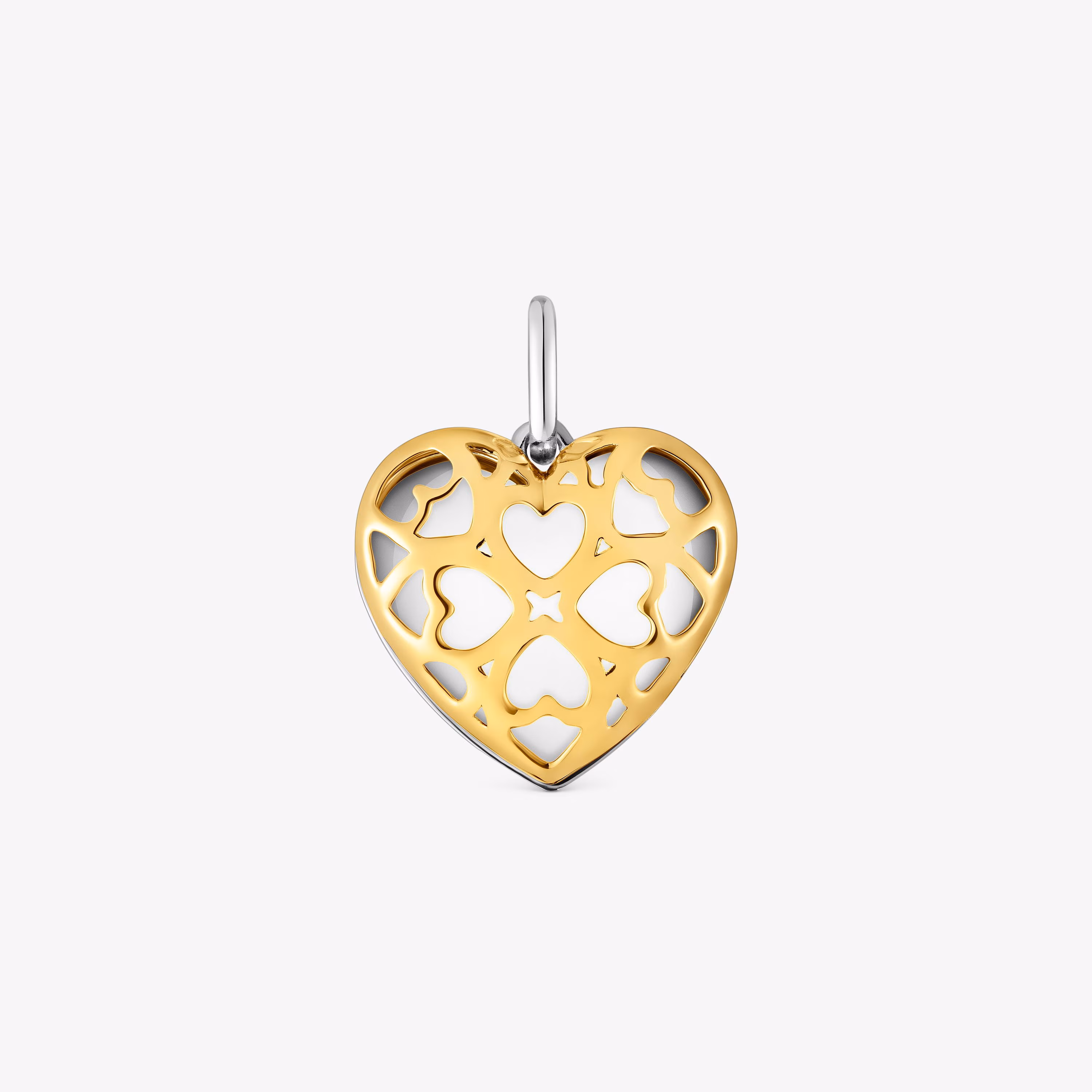 Colgante doble corazón bicolor Medallions