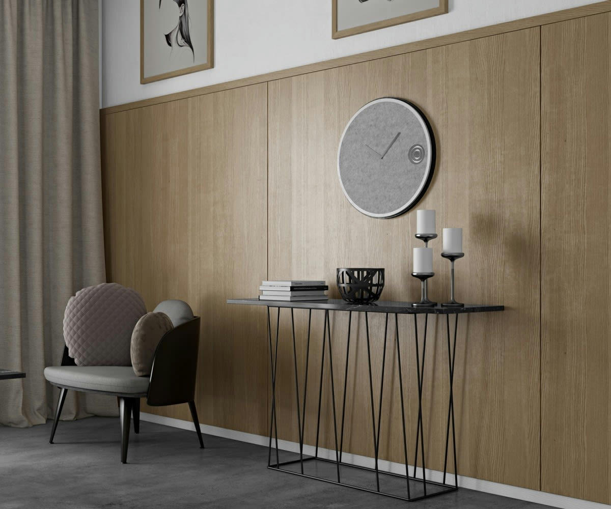 HELIX - Console  en marbre blanc et noir