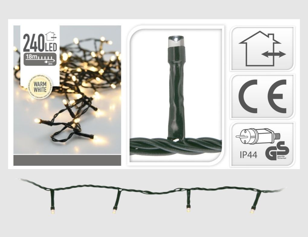 LED-Lichterkette 240 LEDs warmweiß für innen & außen