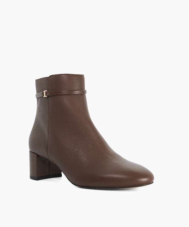 Oaken Dark Brown - Leather Heeled Ankle Boots