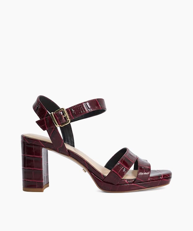 Manifesting Burgundy - Block Heel Sandals