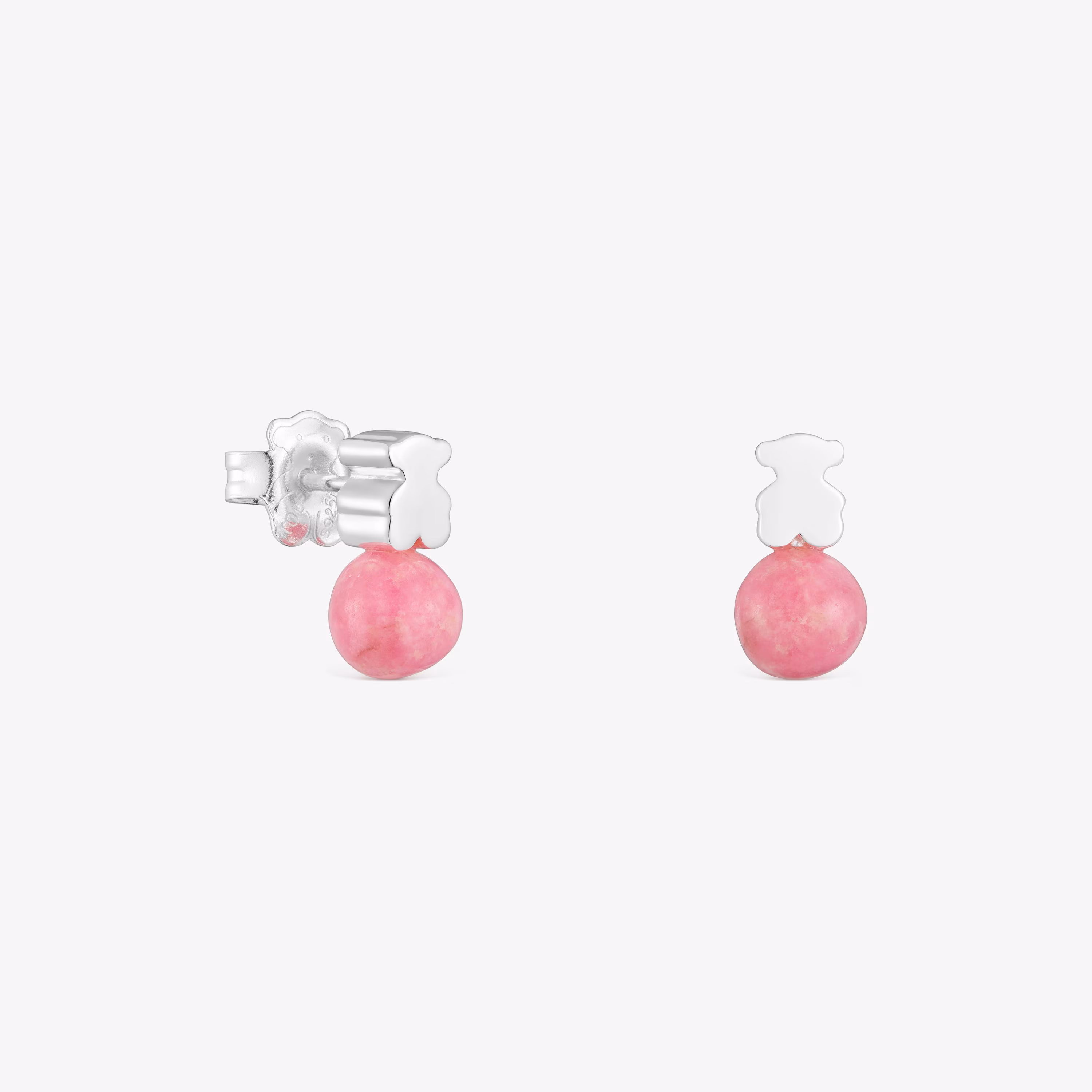 Pendientes de plata y rodonita Icon Mesh