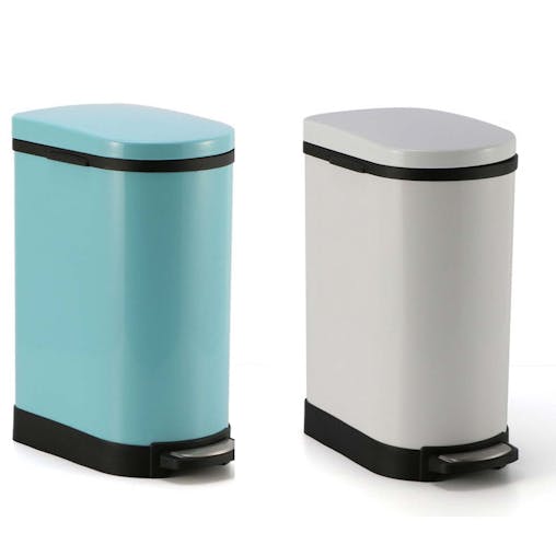SOGA 4X Stainless Steel Foot Pedal Bin U Shape Blue 10L