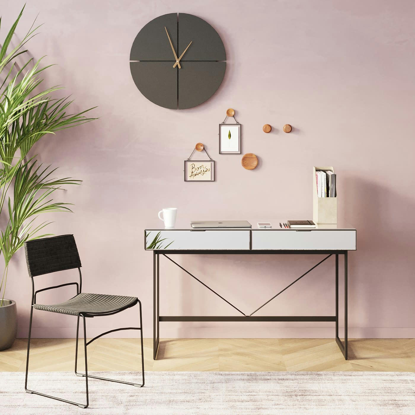 ANDREA - Horloge murale Andrea 60cm noire Kare Design