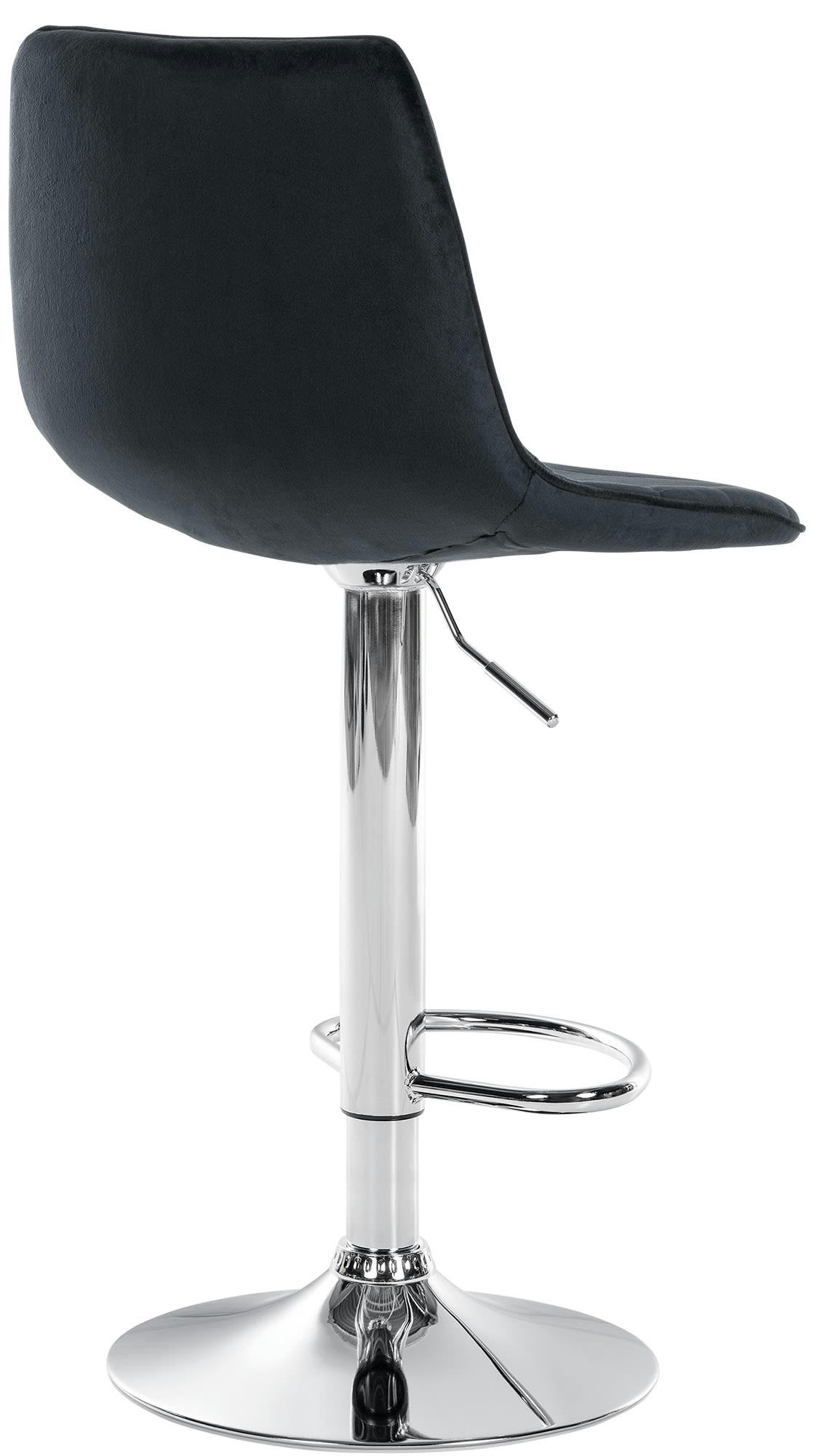 LEX - Tabouret de bar réglable pivotant en velours Noir