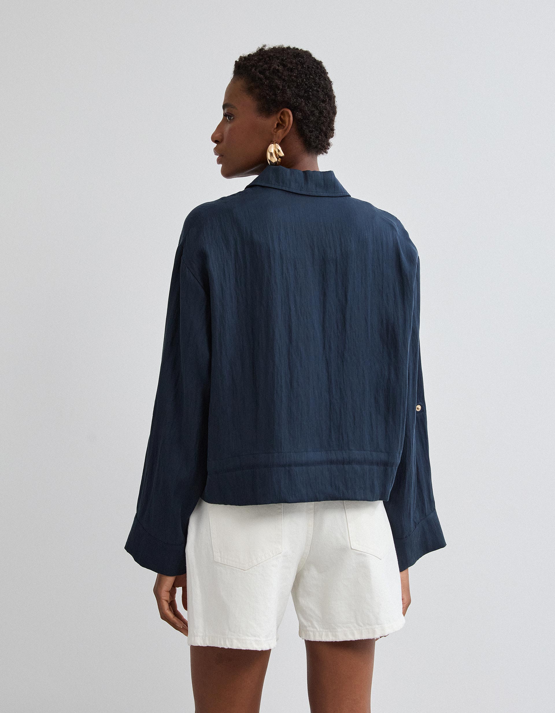 Camisa, Mulher, Azul Escuro