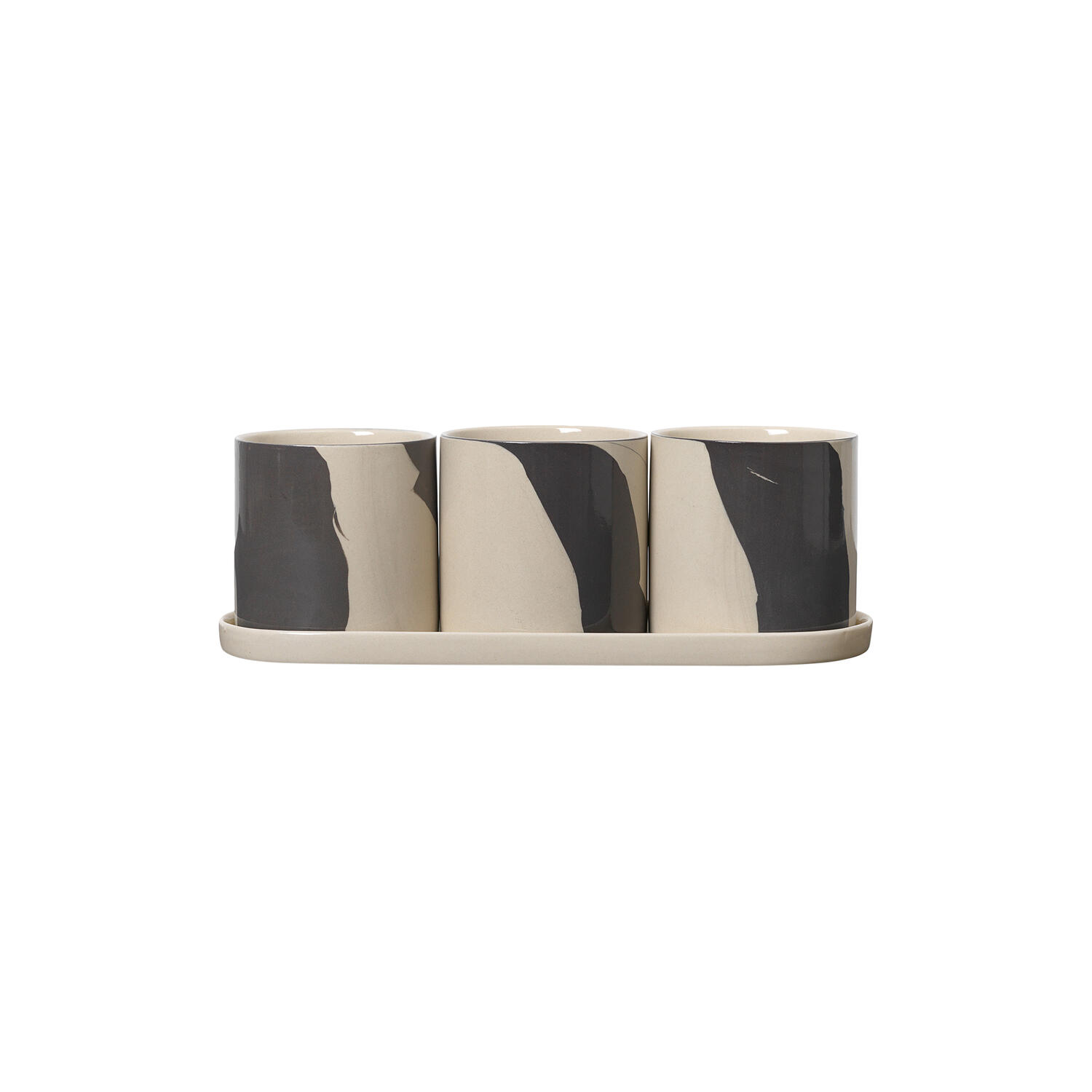 Inlay Herb Pots, sand/brown