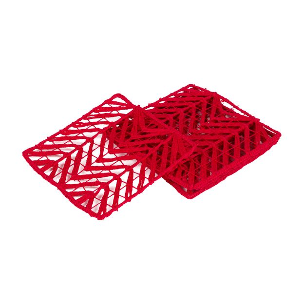 PORTA-COPOS CONJUNTO 4 PEÇAS BORDADO FILÉ