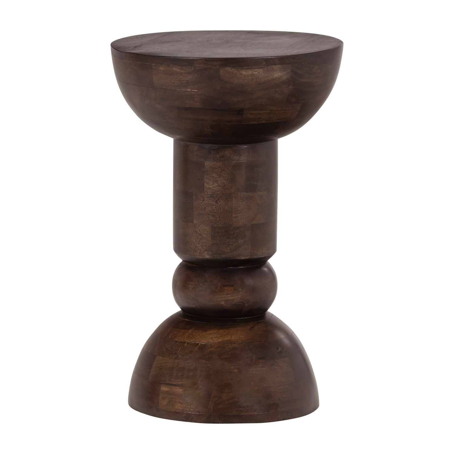 WOOOD bijzettafel Emel - Mangohout - Donkerbruin - 63x40x40