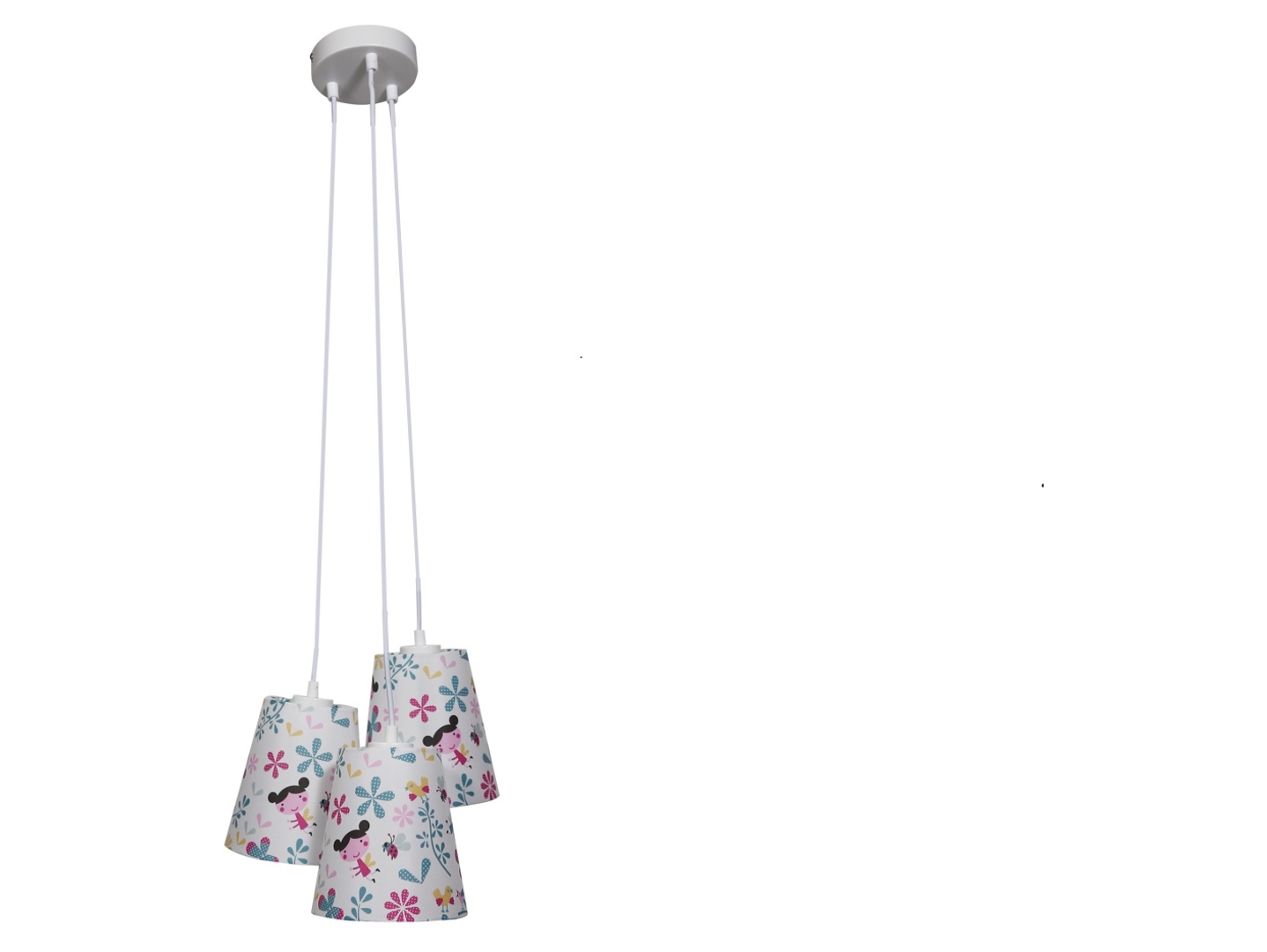 Lampa wisząca Girl 3-punktowa metalowa biała