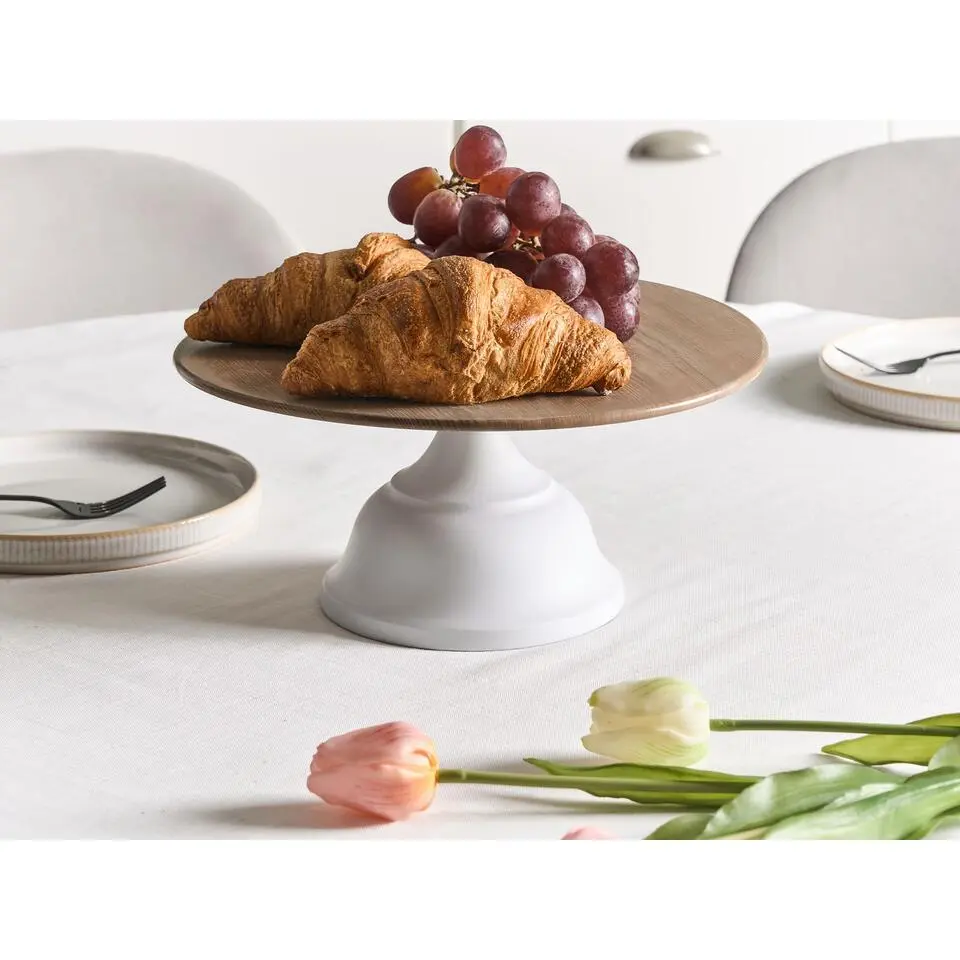 BRIOCHE - Gebaksstandaard - Wit/Licht hout - IJzer/Hout