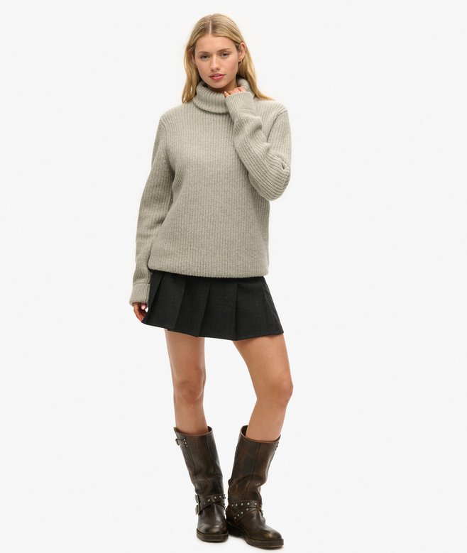 The Merchant Store - Oversized Roll Neck Jumper