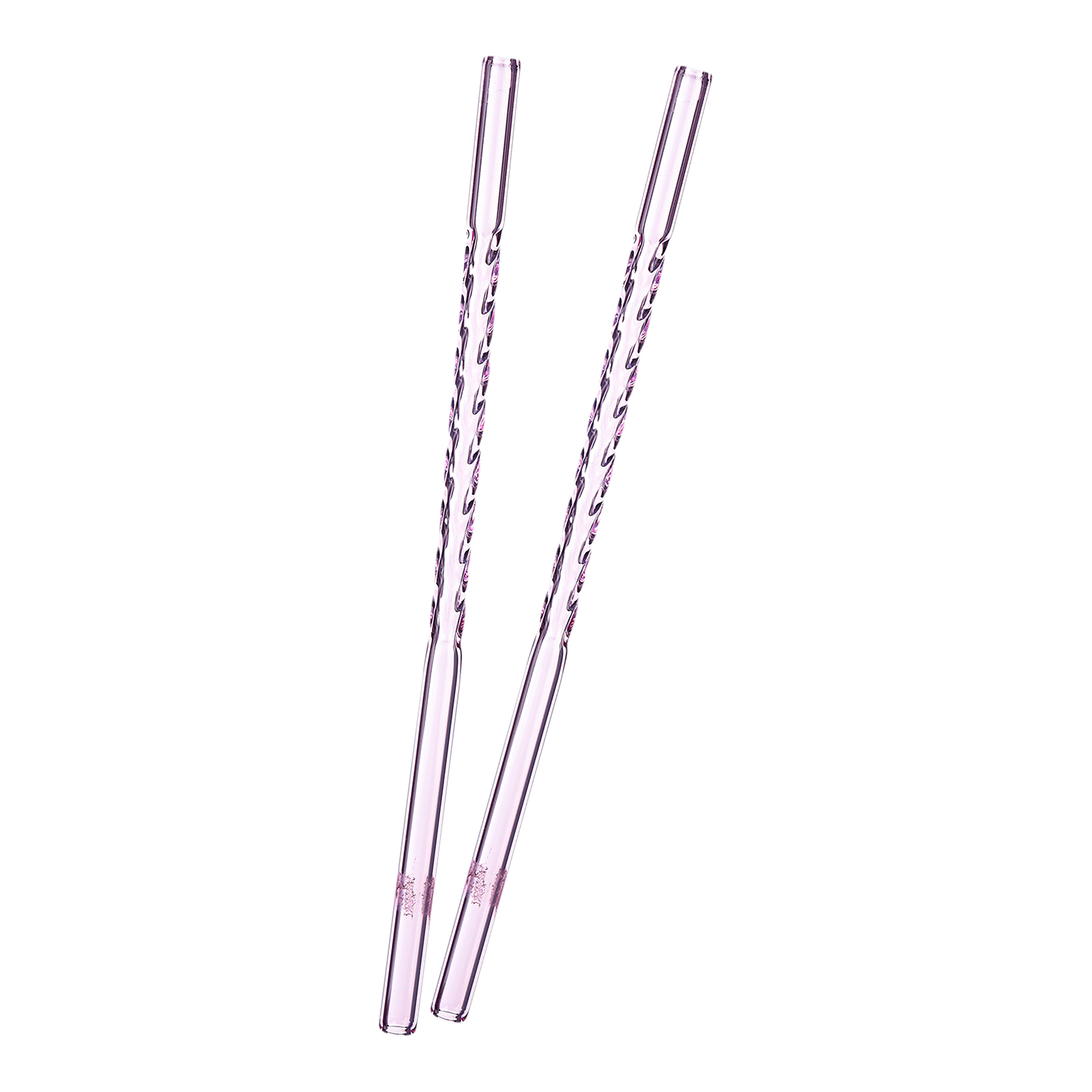 Glas-Trinkhalme Drehung Rosa, 2 Stück