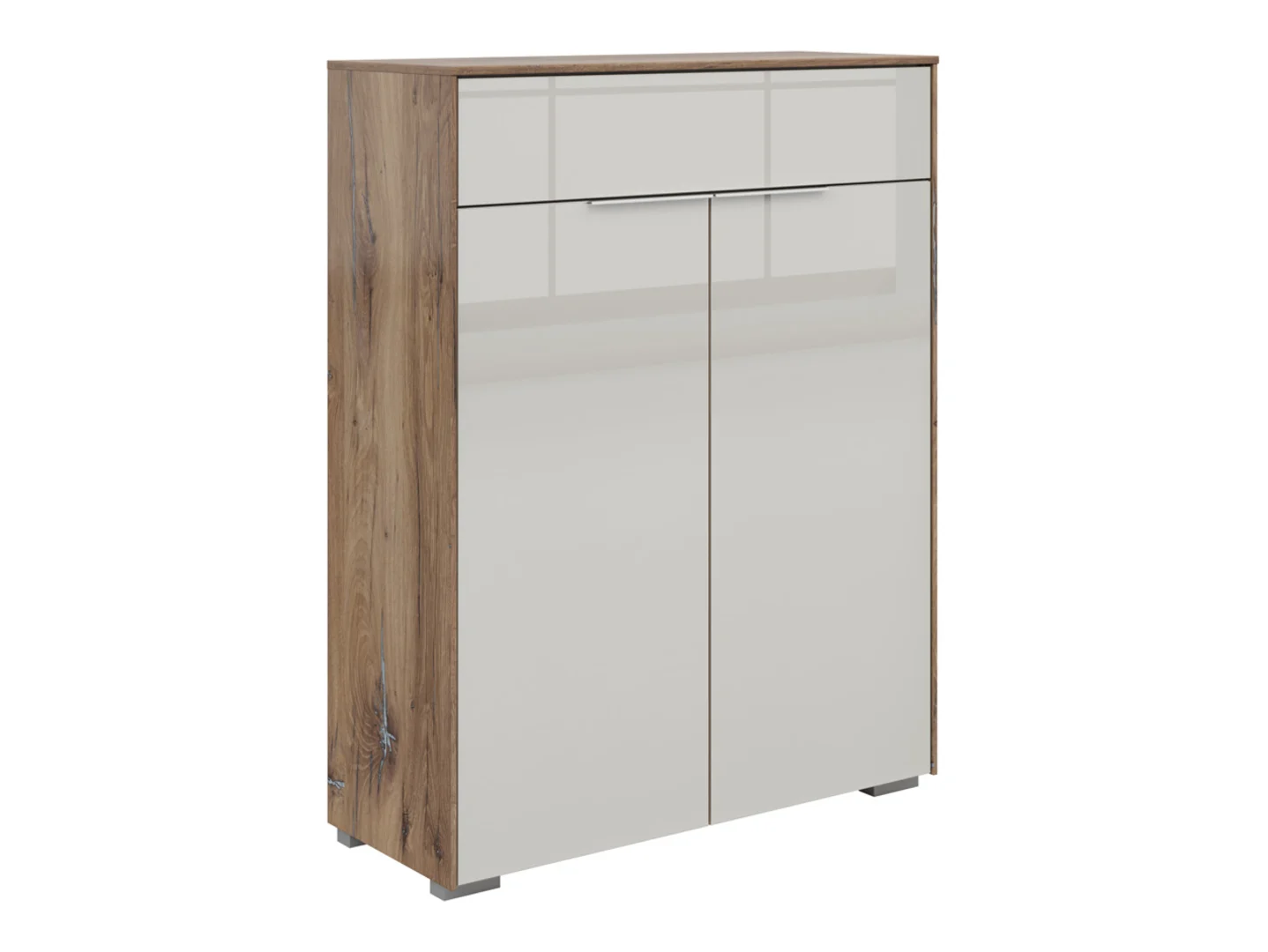Komoda Nevada 81 cm z 2 drzwiami i szufladą dąb flagstaff ciemny