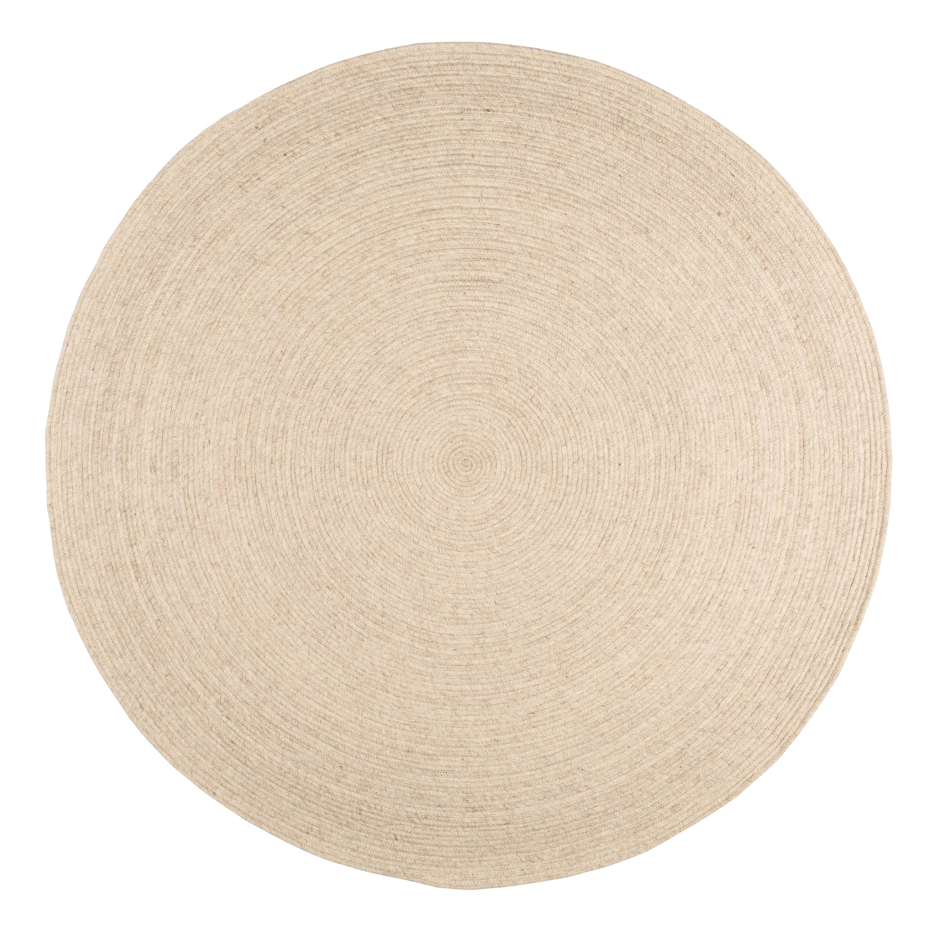 by fonQ Dots Wollen Vloerkleed Ø 240 cm - Beige