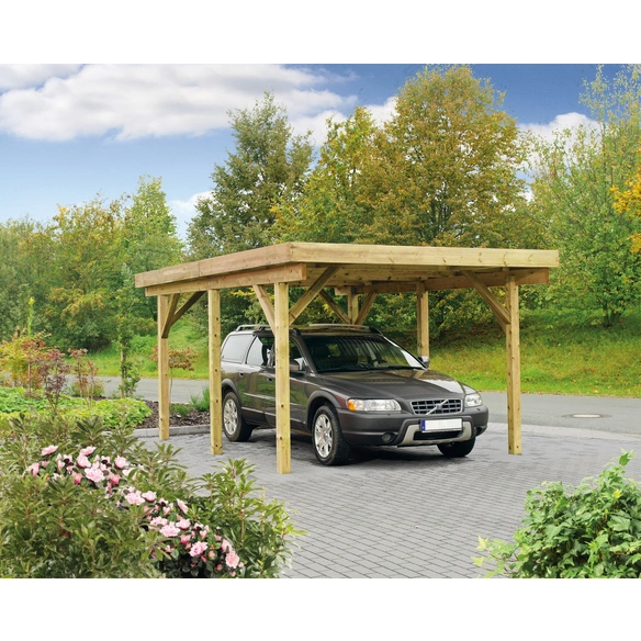 Einzelcarport »Bremen 2«, Außenmaß BxT: 340 x 760 cm, braun, Holzart: Kiefer