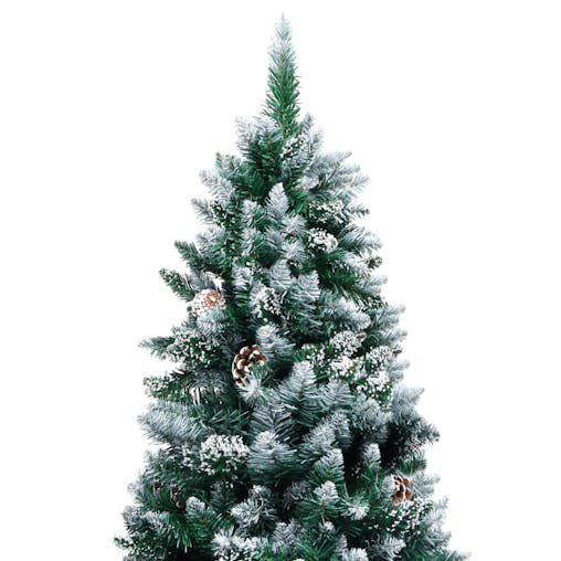 NNEVL Artificial Christmas Tree with Pine Cones and White Snow 210 cm