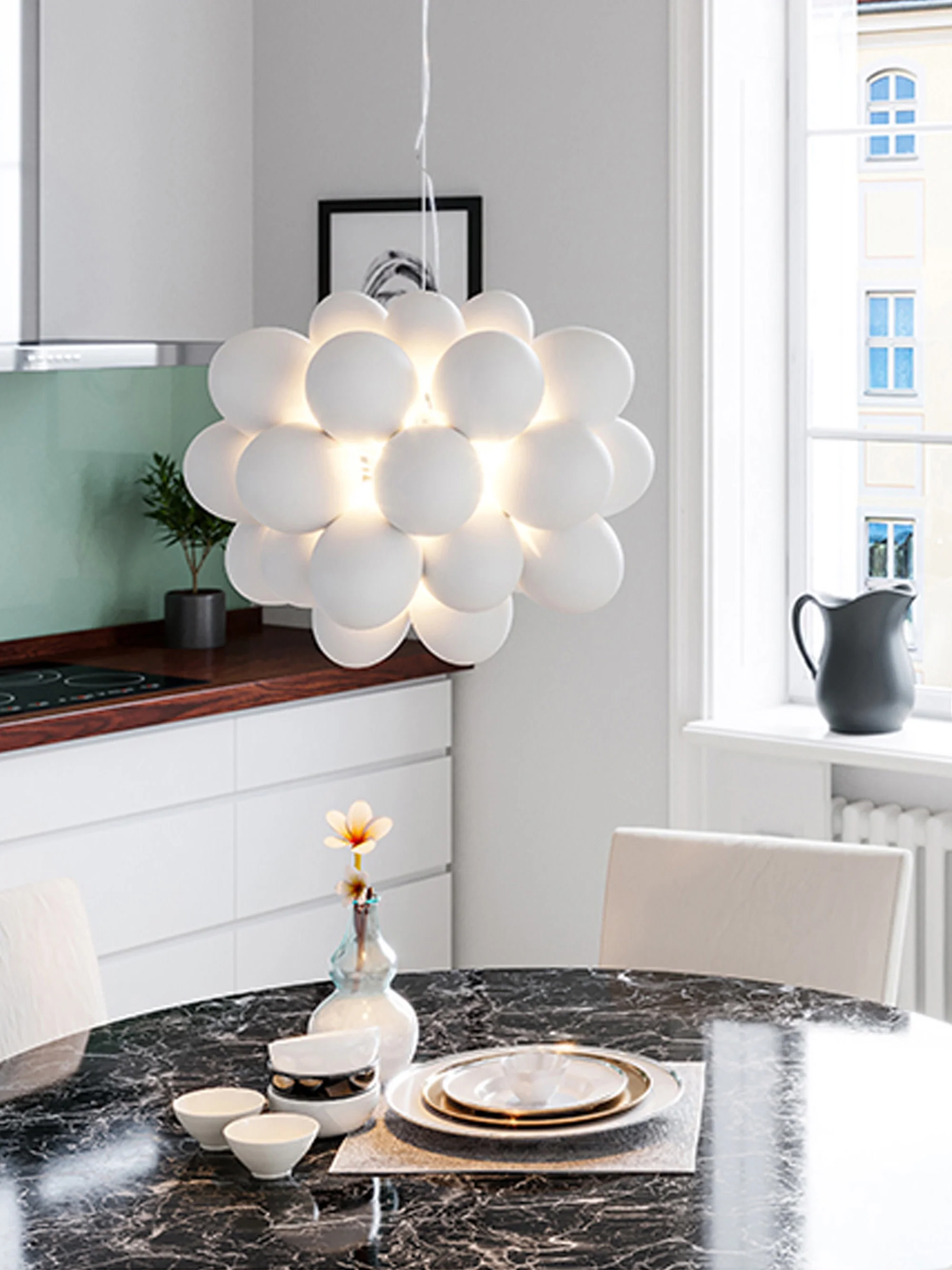 Mundgeblasene Pendelleuchte Gross
