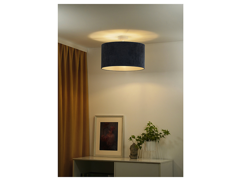 Lampa sufitowa Corduroy tkaninowa granatowa