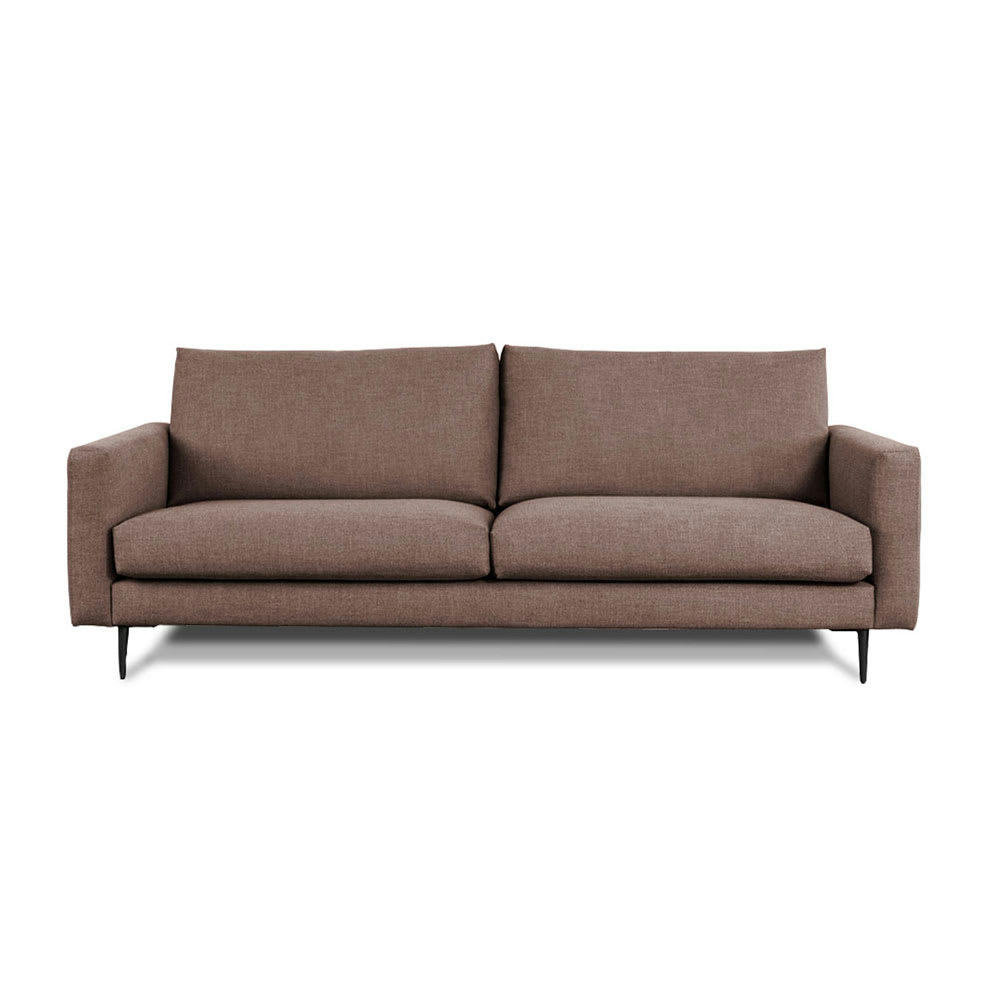 CARUSO - Canapé 3 places tissu droit taupe