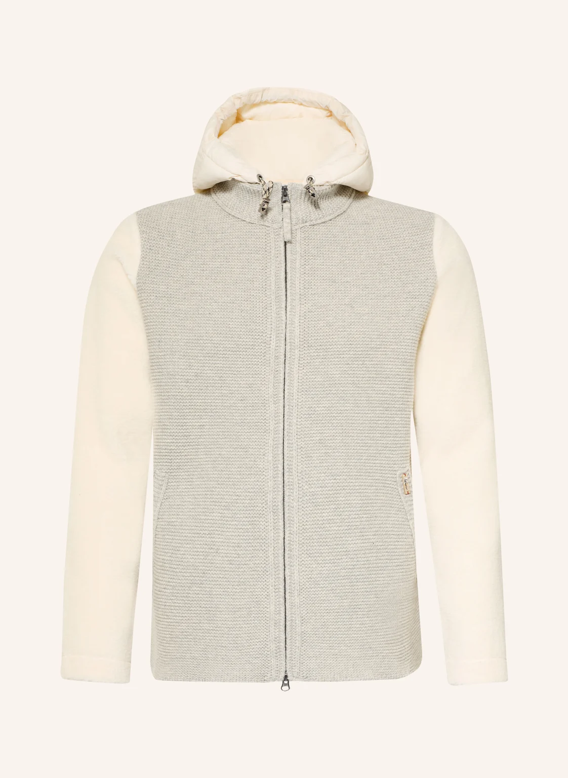 Luis Trenker Strickjacke LUWALLACENEW im Materialmix mit abnehmbarer Kapuze