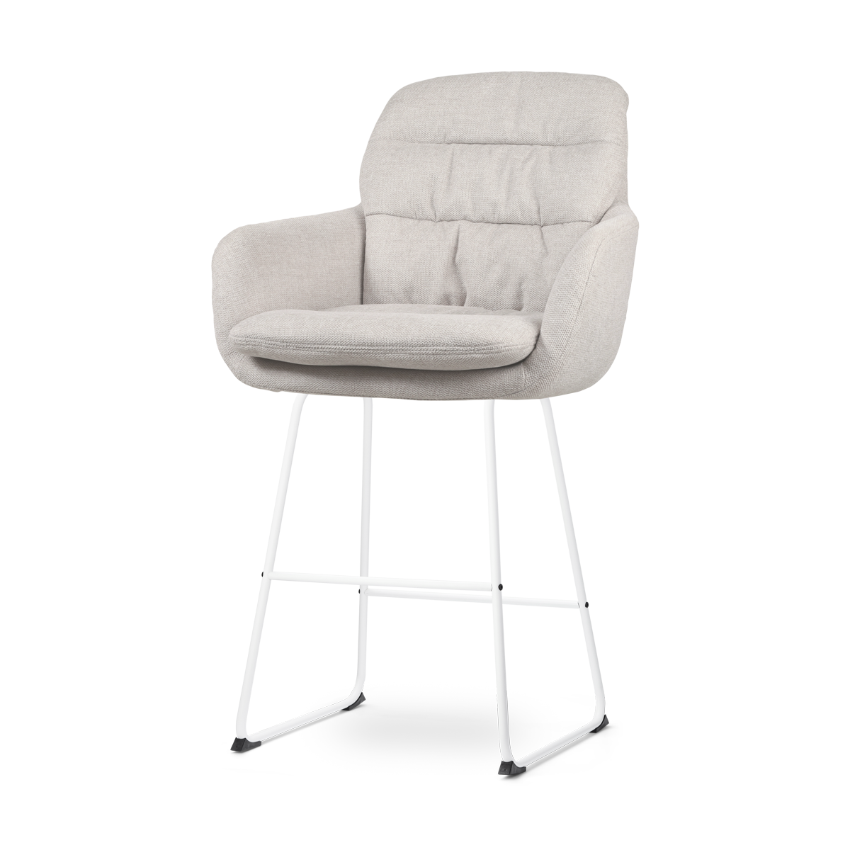 Nolon Nino-Mia Barkruk Beige - met Armleuning - Wit - 65 cm