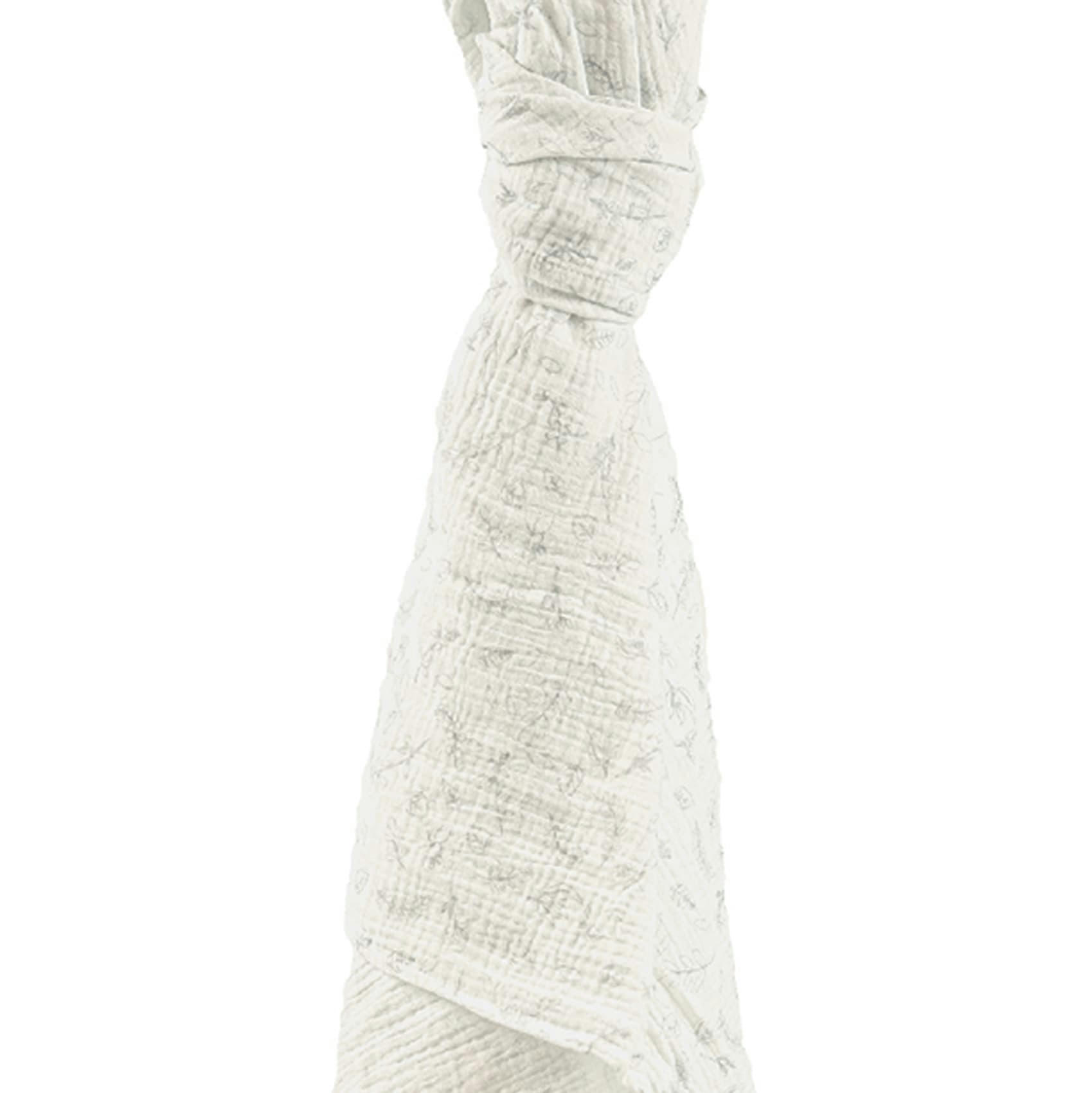 - Maxi lange bébé Leafy Bunny en coton bio Ecru 120x120