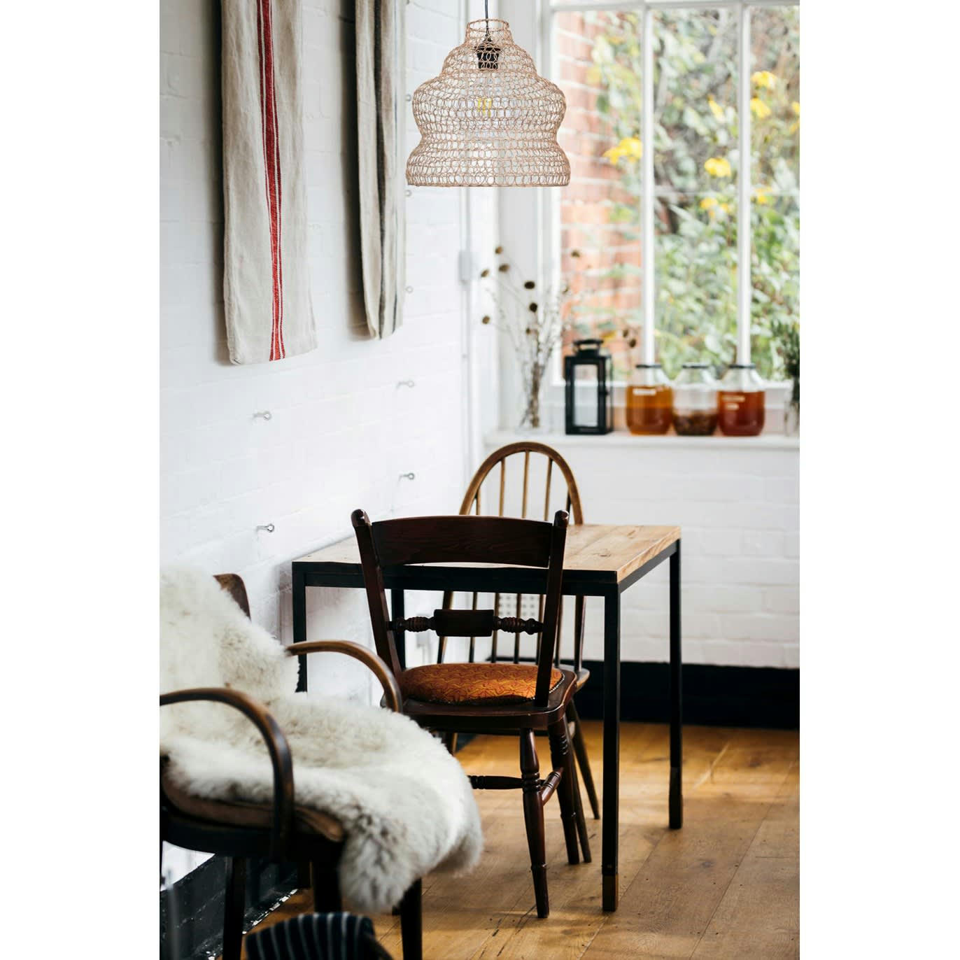 NAVONA - Suspension en métal grillagé cuivré