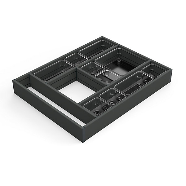 Emuca Organisateur de tiroirs Alumount 450x500, Aluminium, Gris antracite