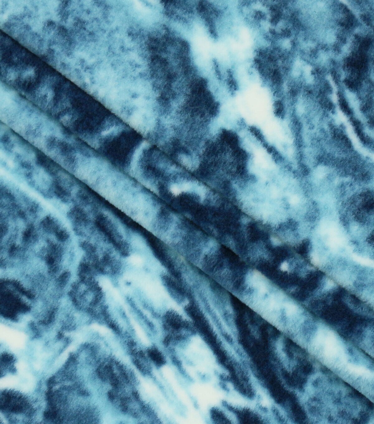 Dark Blue Winter Scape Icicles Luxe Fleece Fabric