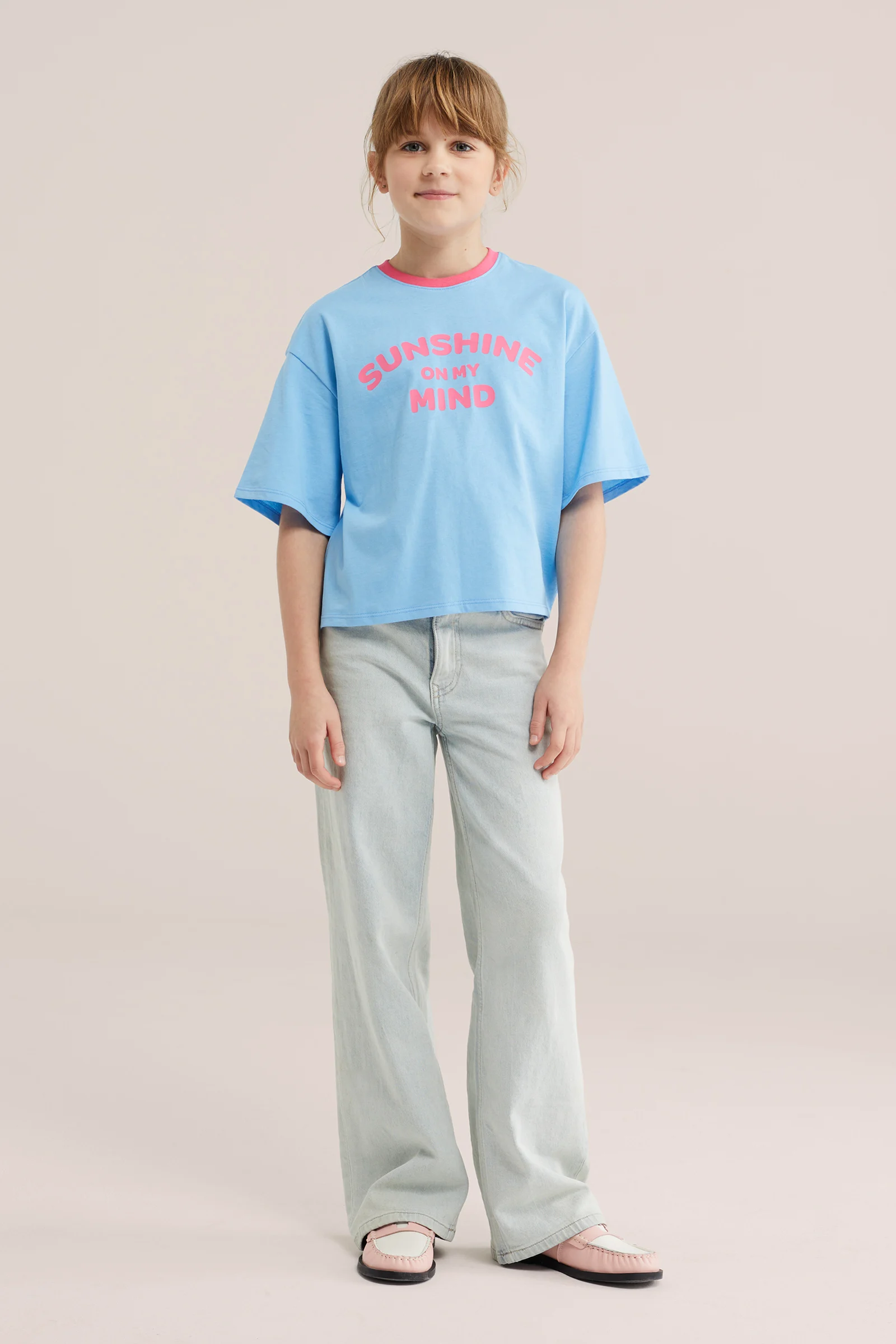 Meisjes oversized T-shirt met print