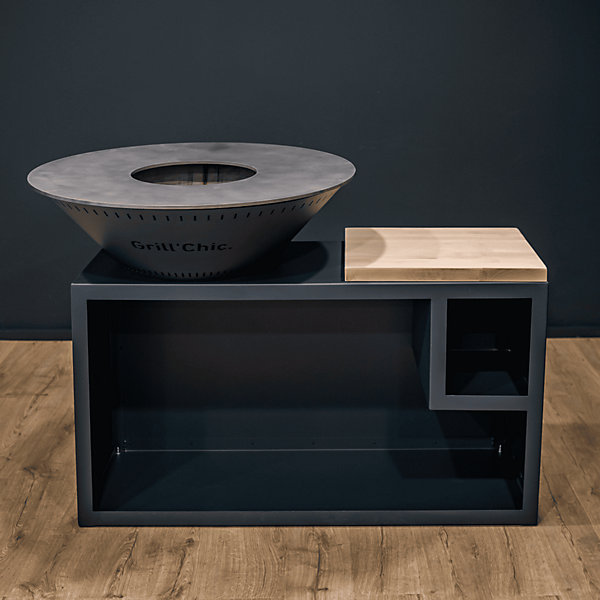 Brasero Traditionnel Aluminium 83 Gris Anthracite Double Cuve