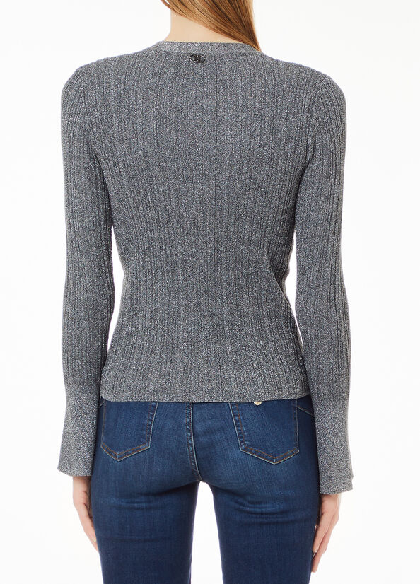 Cardigan in maglia lurex&reg;
