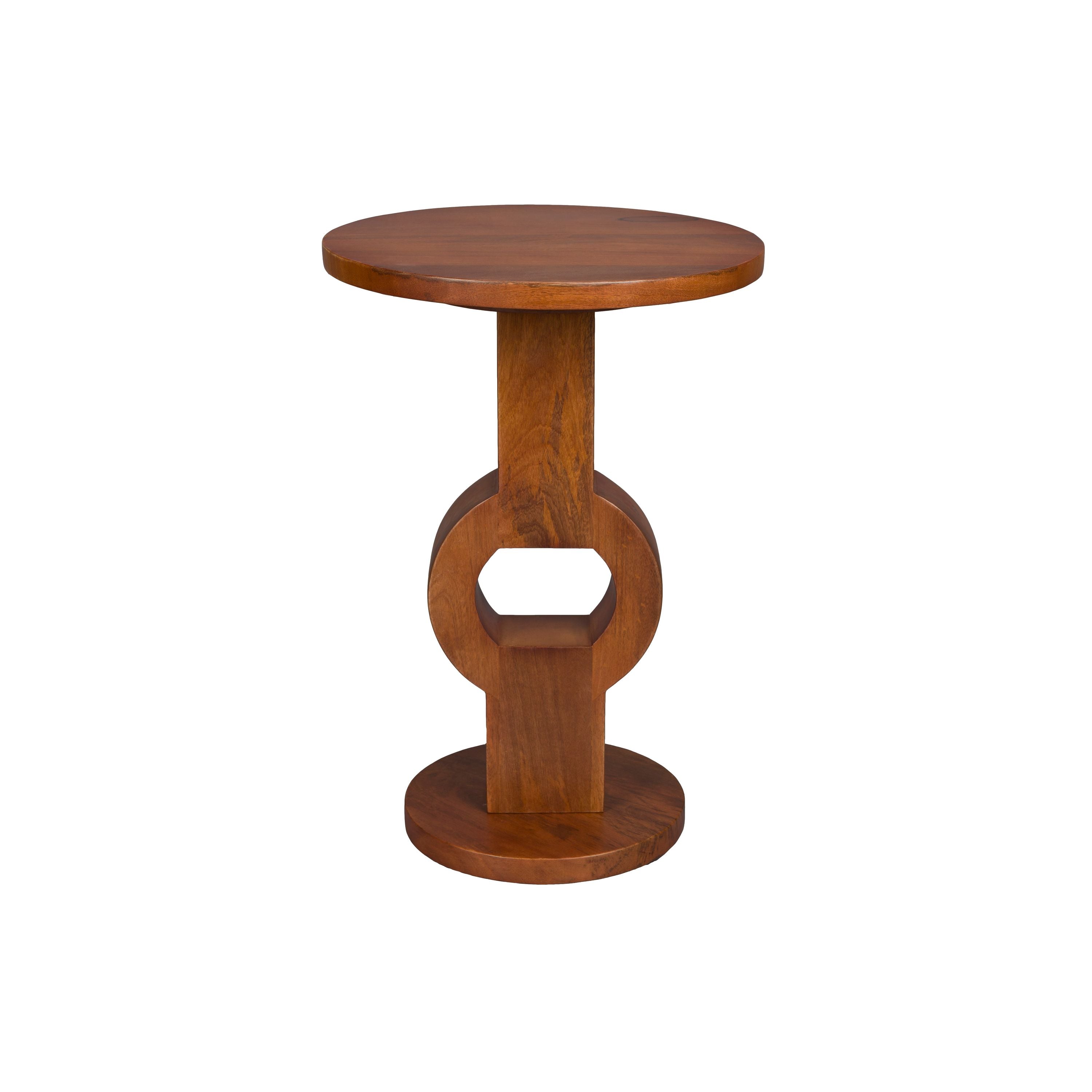 Dutchbone Tondo Bijzettafel Rond 36 cm Mangohout Bruin