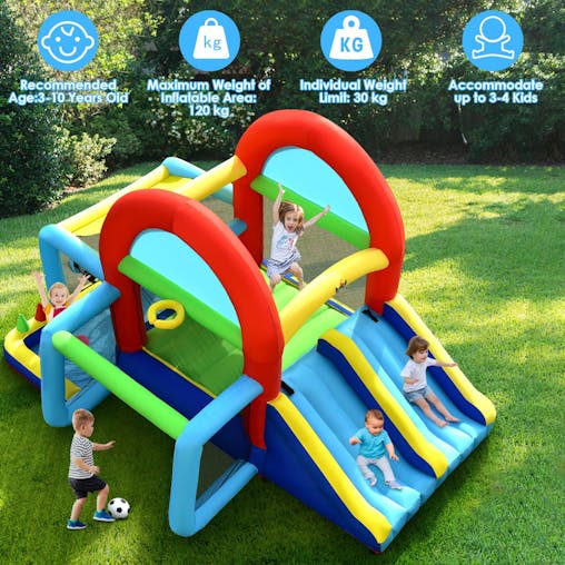 NNECW Inflatable Bounce House with Dual Slides and Jumping Area with 450W Blower