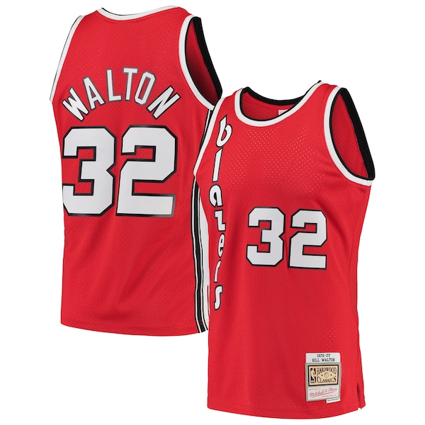 Bill Walton Portland Trail Blazers 1976/77 Hardwood Classics Swingman Jersey - Red